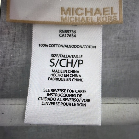 MICHAEL KORS WHITE WITH GOLD BUTTONS BLOUSE - Picture 3 of 7